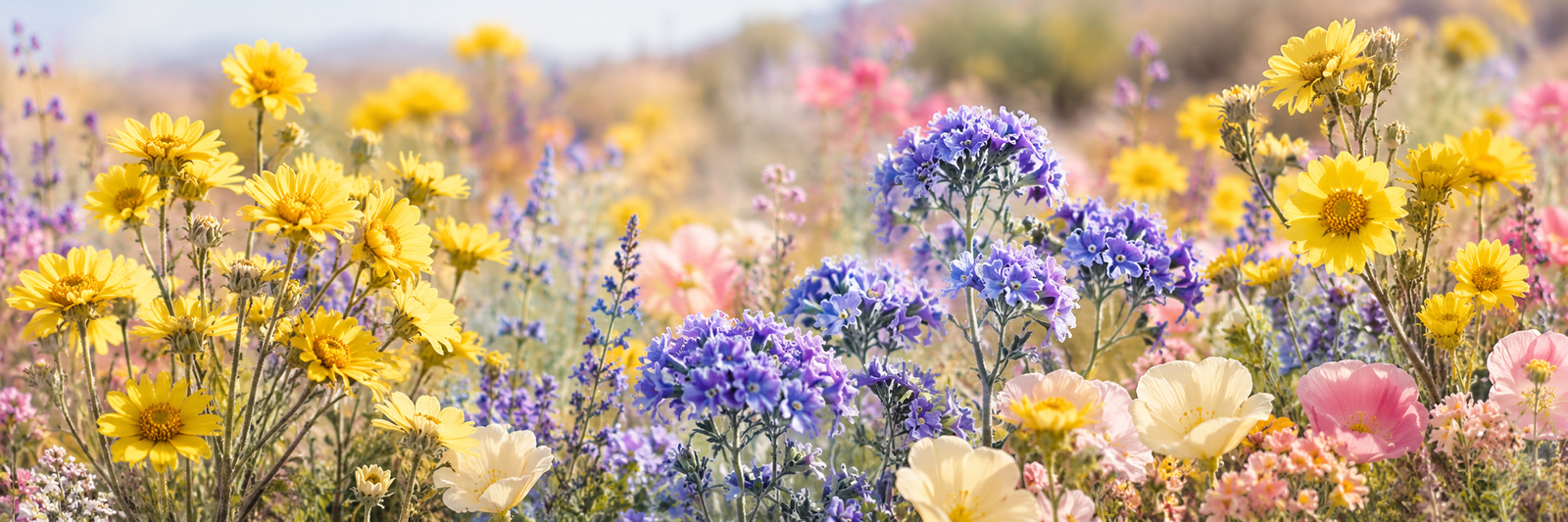Decorative desert wildflower landscape for Dare to Dream.