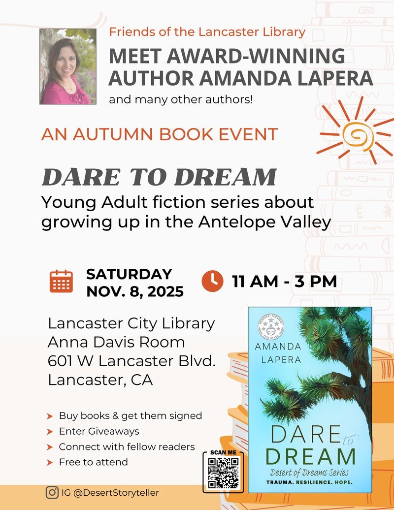Lancaster Library 2025 autumn book event flyer.